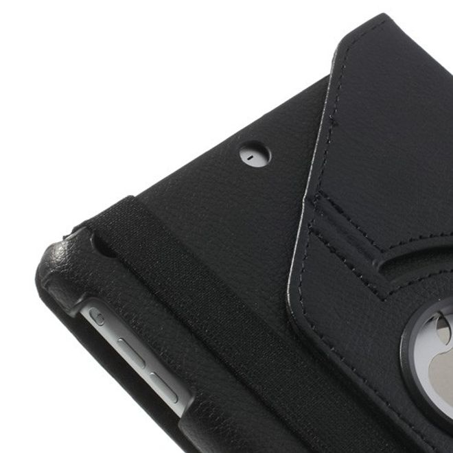Étui de protection pour iPad Mini 1/2/3 - Couverture en similicuir - Rotation à 360° - Noir