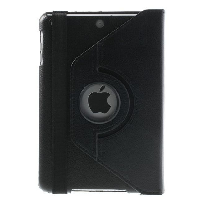 Étui de protection pour iPad Mini 1/2/3 - Couverture en similicuir - Rotation à 360° - Noir