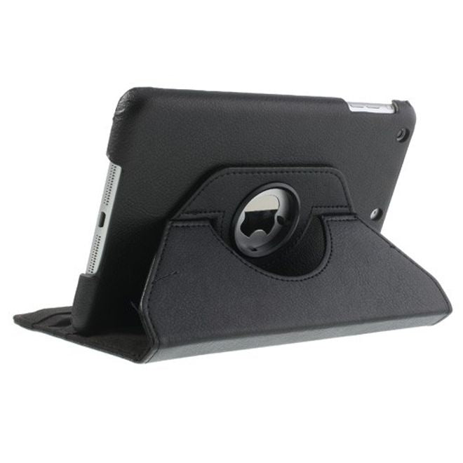 Étui de protection pour iPad Mini 1/2/3 - Couverture en similicuir - Rotation à 360° - Noir