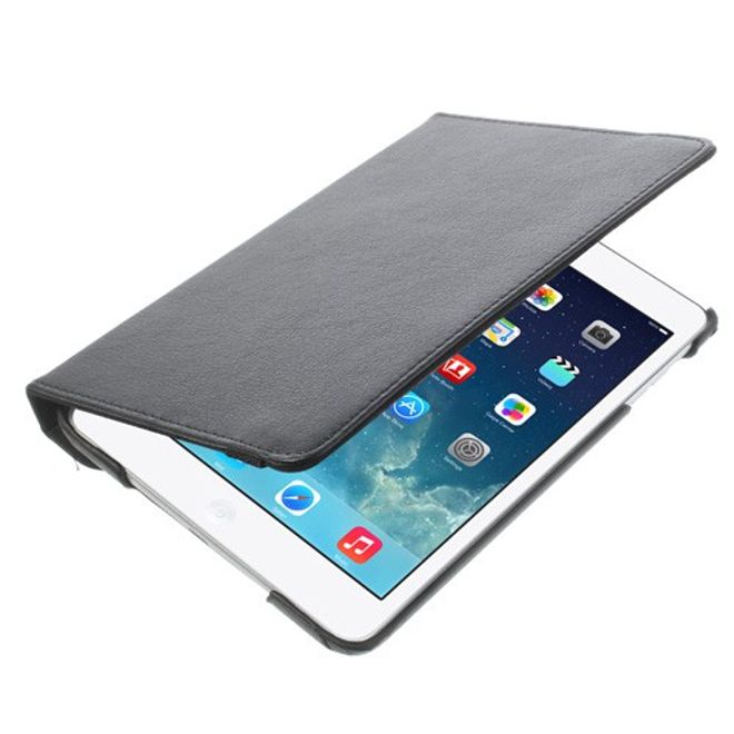Étui de protection pour iPad Mini 1/2/3 - Couverture en similicuir - Rotation à 360° - Noir