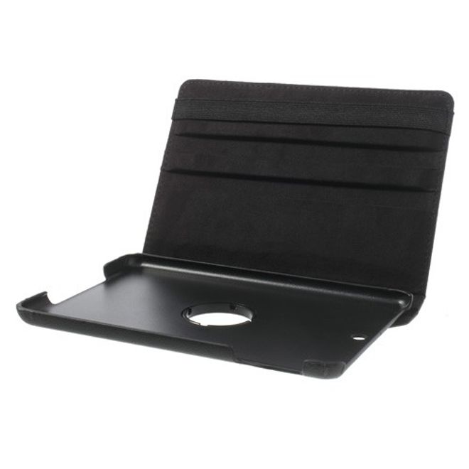 Étui de protection pour iPad Mini 1/2/3 - Couverture en similicuir - Rotation à 360° - Noir