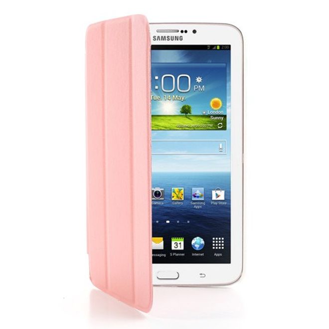 Samsung Galaxy Tab 3 7.0 Leder Case mit Plastik Rückseiten Case und diversen Standfunktionen - pink