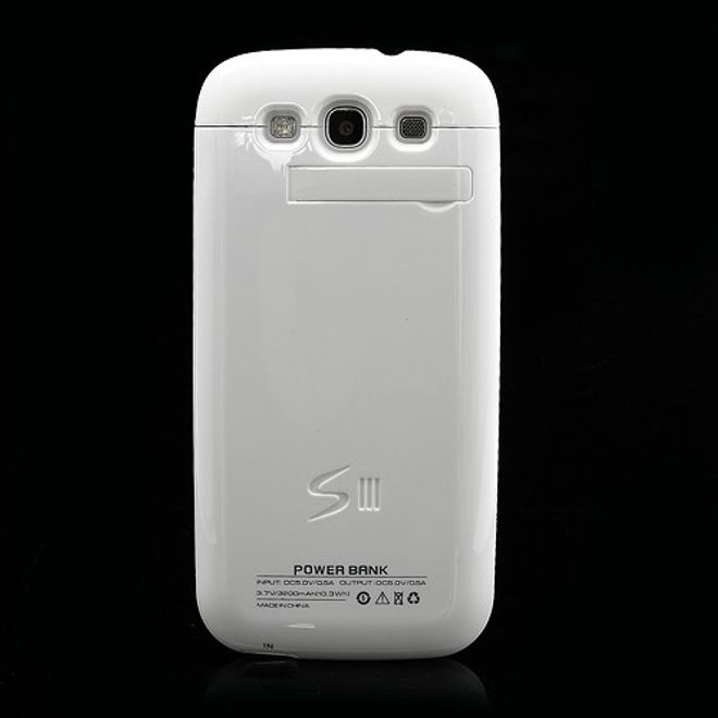 Samsung Galaxy S3 Akku Case 3200mAh mit Standfunktion - weiss