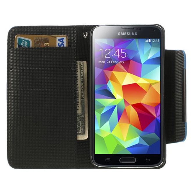 Samsung Galaxy S5 Mattes Leder Case - blau