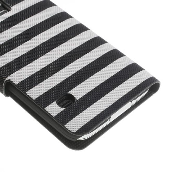 Samsung Galaxy S5 Mattes Leder Case - weiss/schwarz