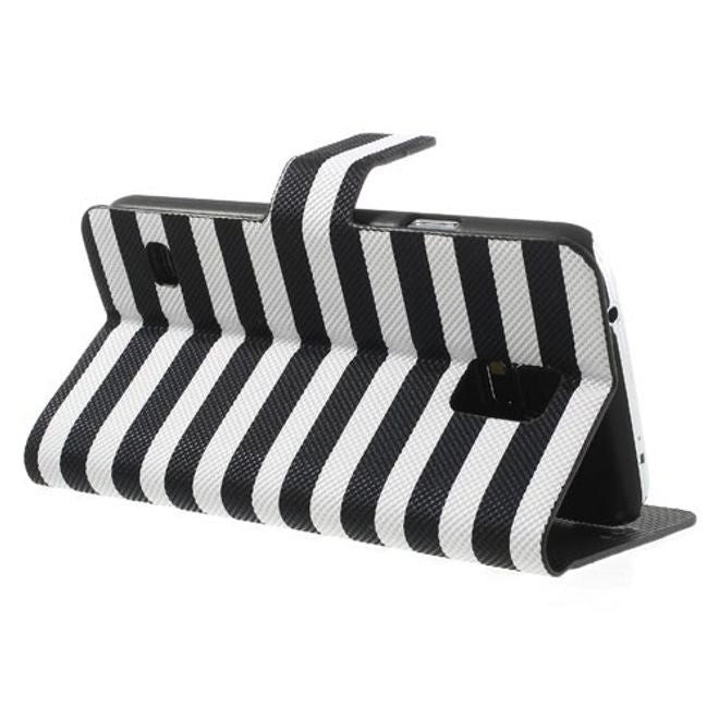 Samsung Galaxy S5 Mattes Leder Case - weiss/schwarz