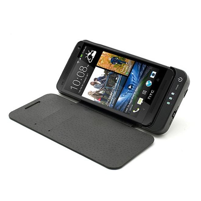 HTC One Texturiertes Batterie Case 3800mAh - schwarz