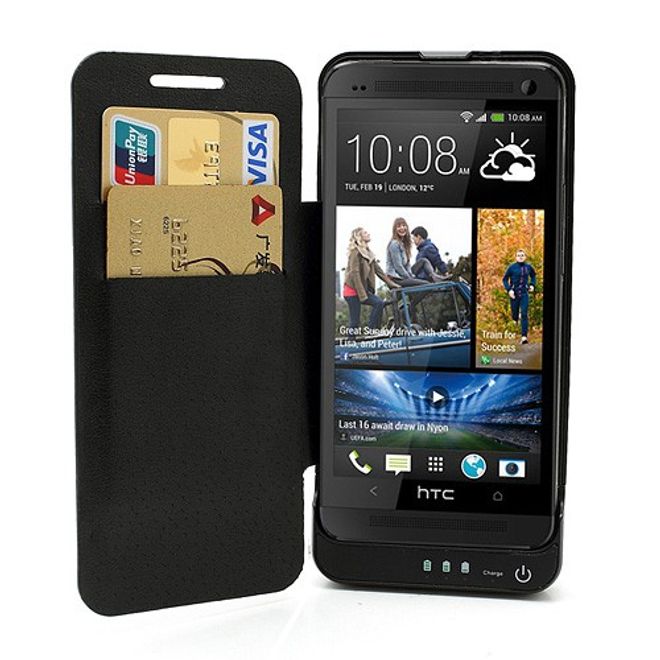 HTC One Texturiertes Batterie Case 3800mAh - schwarz