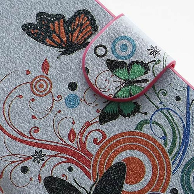 Étui magnétique en cuir pour iPhone SE/5S/5 avec papillons et motifs colorés