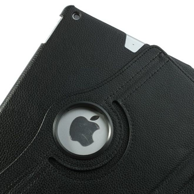 iPad Air Leather Smart Case, 360° rotatable with lithograph pattern and stand function - black
