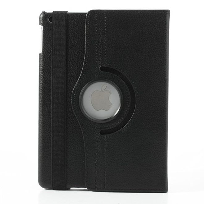 iPad Air Leather Smart Case, 360° rotatable with lithograph pattern and stand function - black