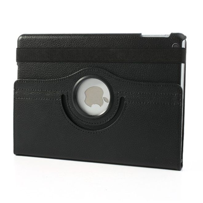 iPad Air Leather Smart Case, 360° rotatable with lithograph pattern and stand function - black