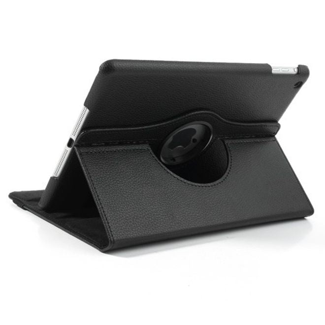iPad Air Leather Smart Case, 360° rotatable with lithograph pattern and stand function - black
