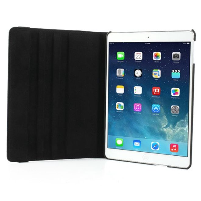 iPad Air Leather Smart Case, 360° rotatable with lithograph pattern and stand function - black