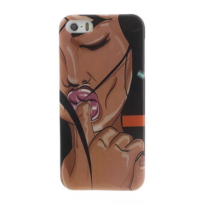iPhone SE/5S/5 Elastic Plastic Case with Woman with Finger in Mouth
