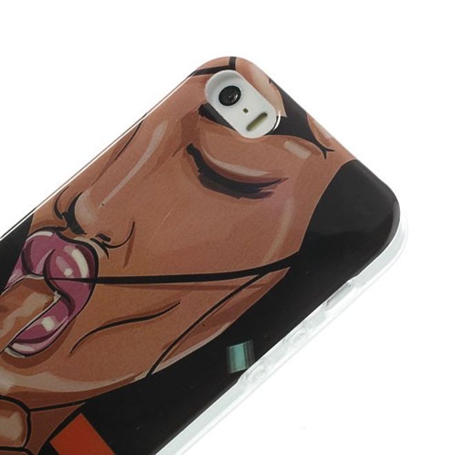 iPhone SE/5S/5 Elastic Plastic Case with Woman with Finger in Mouth