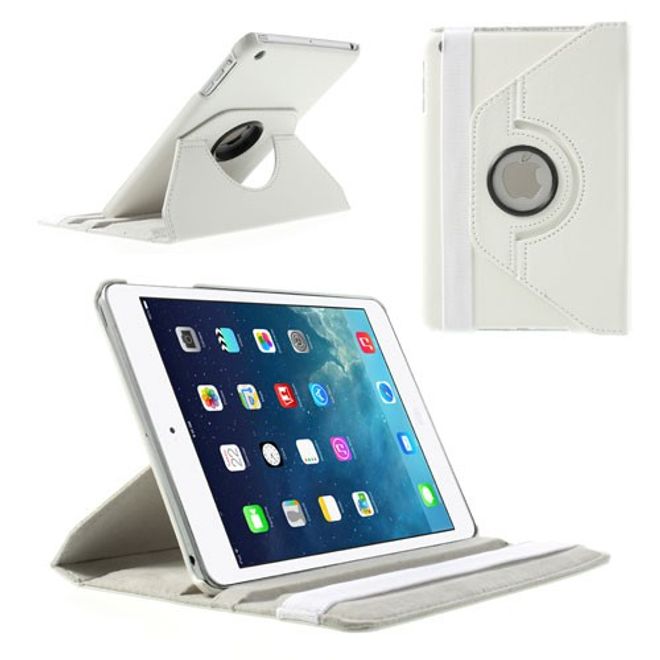 iPad Mini 1/2/3 Smart Leather Case 360° rotatable with stand function - white
