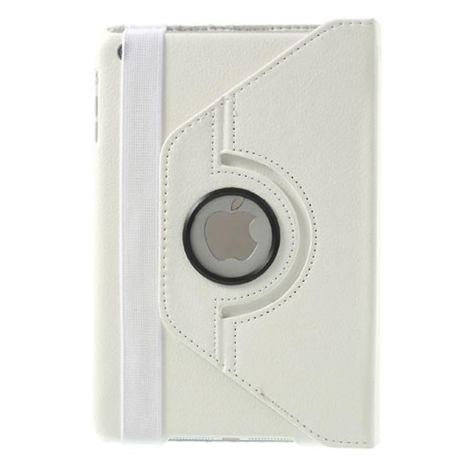 iPad Mini 1/2/3 Smart Leather Case 360° rotatable with stand function - white