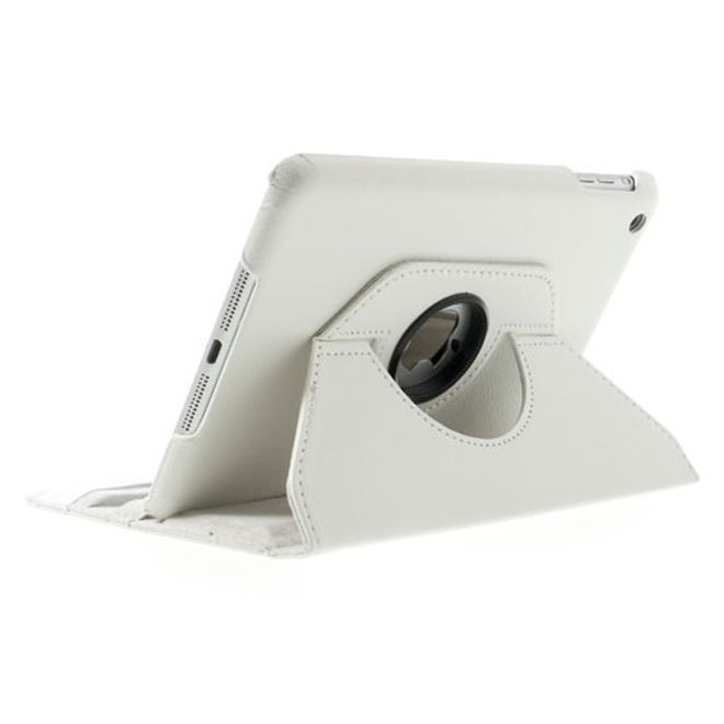 iPad Mini 1/2/3 Smart Leather Case 360° rotatable with stand function - white
