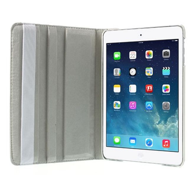 iPad Mini 1/2/3 Smart Leather Case 360° rotatable with stand function - white