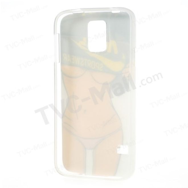 Samsung Galaxy S5 Elastisches Plastik Case mit Girl mit Shirt