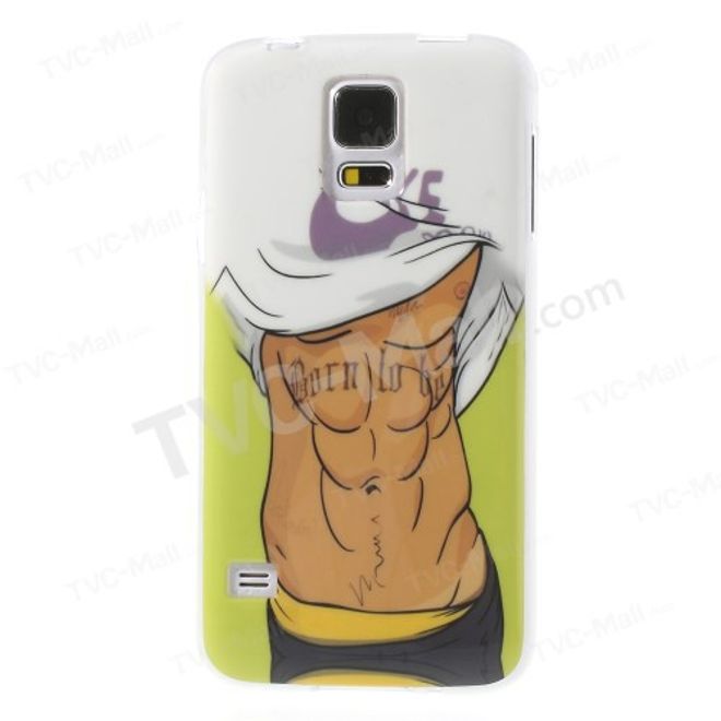 Samsung Galaxy S5 Elastisches Plastik Case mit muskulösem Männerkörper