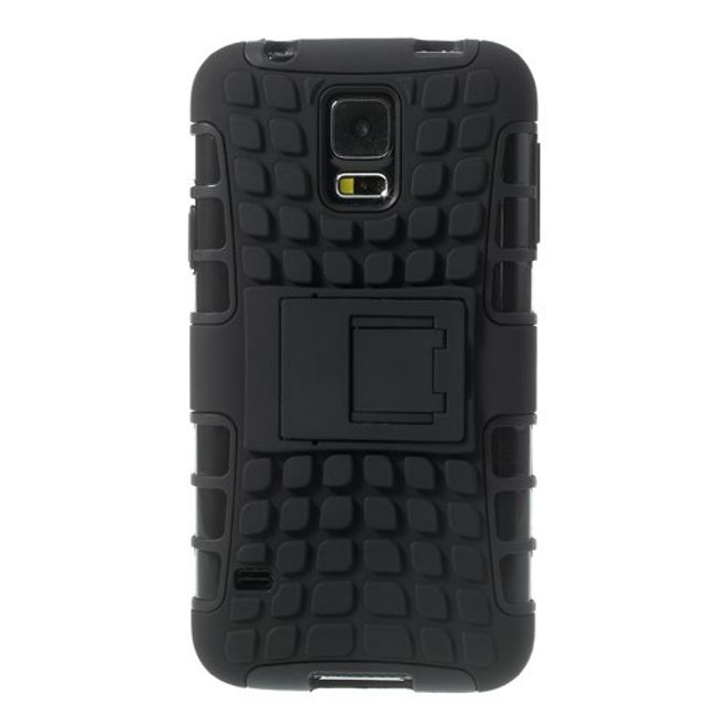 Samsung Galaxy S5 Rutschfestes, stabiles Plastik Case - schwarz