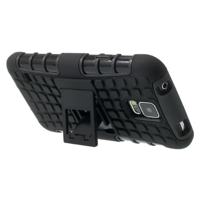 Samsung Galaxy S5 Rutschfestes, stabiles Plastik Case - schwarz