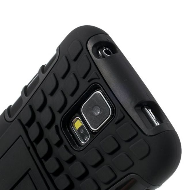 Samsung Galaxy S5 Rutschfestes, stabiles Plastik Case - schwarz