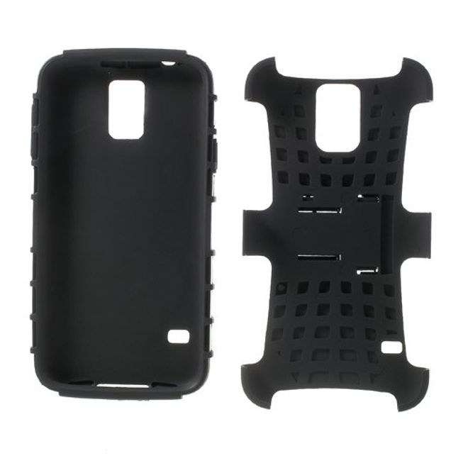 Samsung Galaxy S5 Rutschfestes, stabiles Plastik Case - schwarz