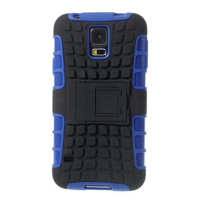Samsung Galaxy S5 Rutschfestes, stabiles Plastik Case - blau