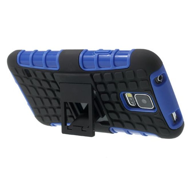 Samsung Galaxy S5 Rutschfestes, stabiles Plastik Case - blau
