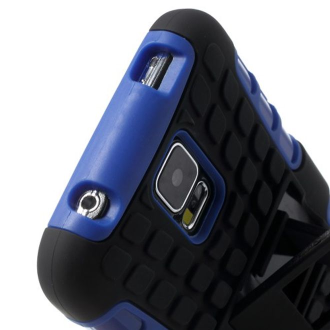 Samsung Galaxy S5 Rutschfestes, stabiles Plastik Case - blau