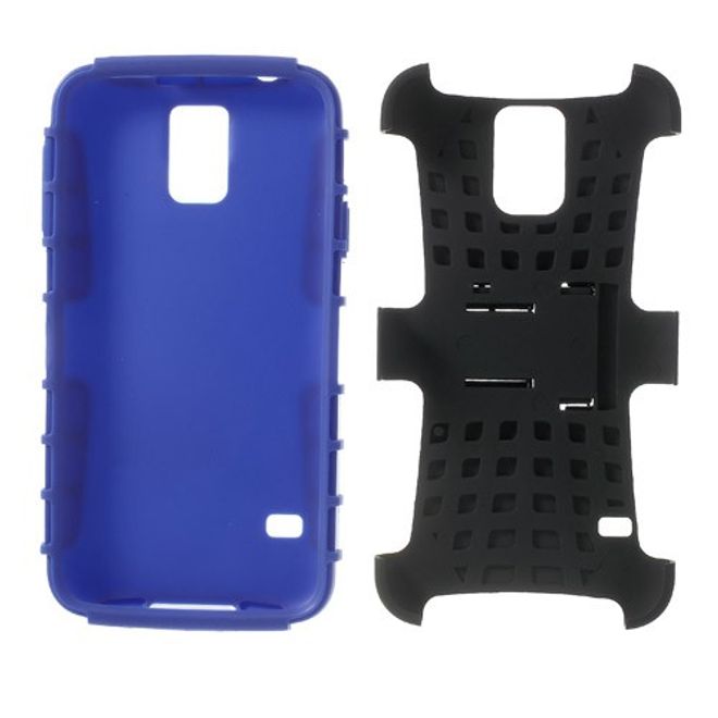 Samsung Galaxy S5 Rutschfestes, stabiles Plastik Case - blau