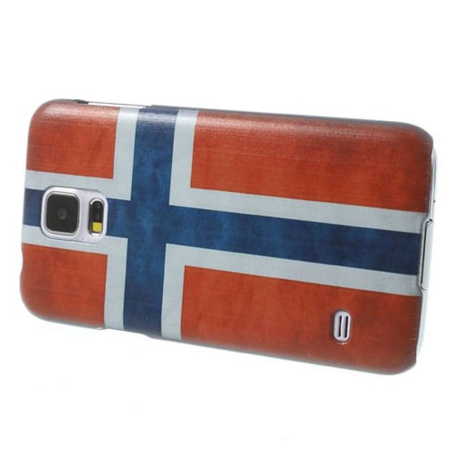 Samsung Galaxy S5 Hart Plastik Case mit Norwegen Nationalflagge