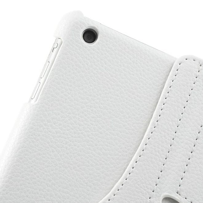 iPad Air Leder Smart Case 360° drehbar mit Litchimusterung und Standfunktion - weiss