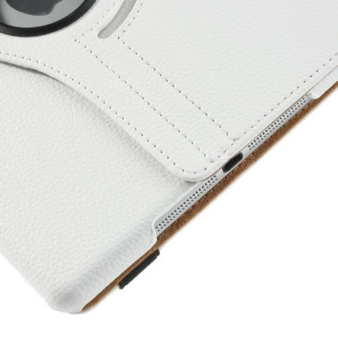 iPad Air Leder Smart Case 360° drehbar mit Litchimusterung und Standfunktion - weiss
