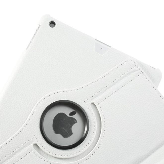 iPad Air Leder Smart Case 360° drehbar mit Litchimusterung und Standfunktion - weiss
