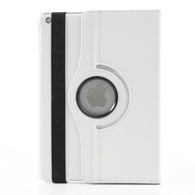 iPad Air Leder Smart Case 360° drehbar mit Litchimusterung und Standfunktion - weiss