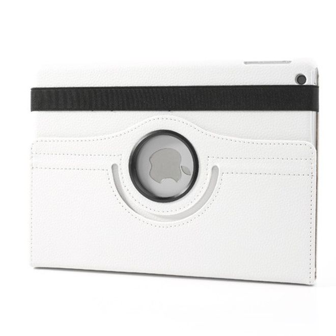 iPad Air Leder Smart Case 360° drehbar mit Litchimusterung und Standfunktion - weiss