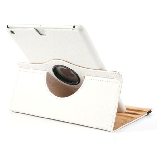 iPad Air Leder Smart Case 360° drehbar mit Litchimusterung und Standfunktion - weiss