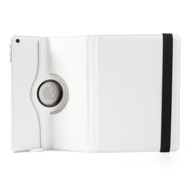 iPad Air Leder Smart Case 360° drehbar mit Litchimusterung und Standfunktion - weiss