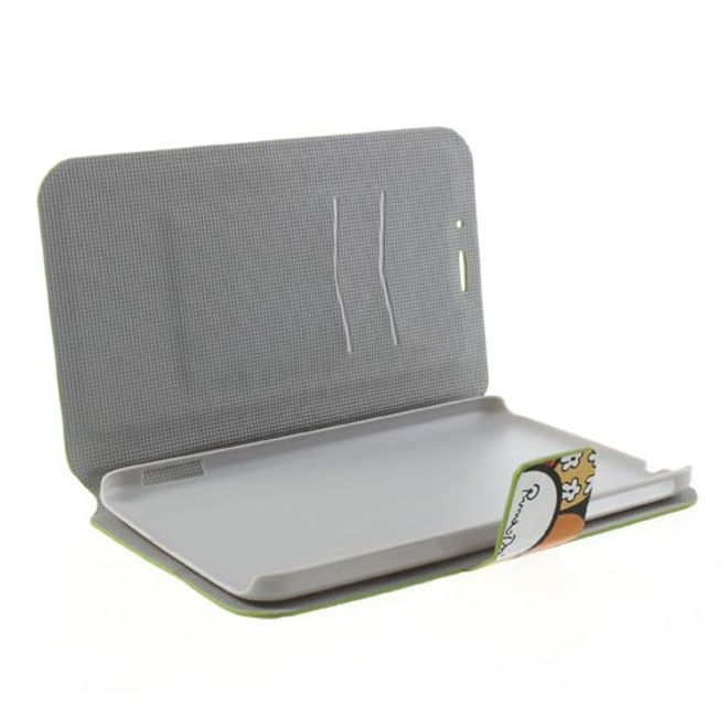 Samsung Galaxy Tab 3 7.0 Leder Case mit farbigen Blumen - grün