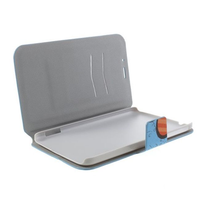 Samsung Galaxy Tab 3 7.0 Leder Case mit farbigen Blumen - blau