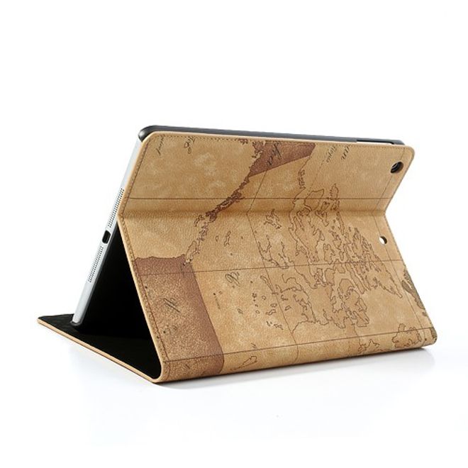 iPad Air Leather Case with World Map - Brown