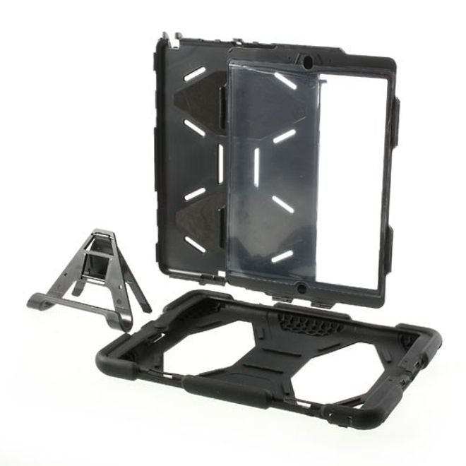 iPad Air Robust Plastic and Silicone Case with Stand Function - Black