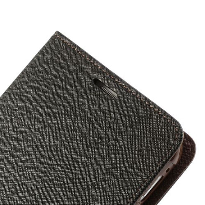 Goospery - Samsung Galaxy Tab 3 7.0 Hülle - Tablet Bookcover - Fancy Diary Series - schwarz/braun
