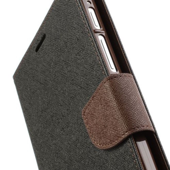 Goospery - Samsung Galaxy Tab 3 7.0 Hülle - Tablet Bookcover - Fancy Diary Series - schwarz/braun