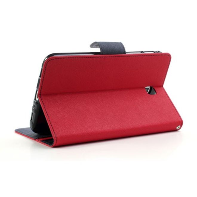 Goospery - Samsung Galaxy Tab 3 7.0 Hülle - Tablet Bookcover - Fancy Diary Series - rot/navy