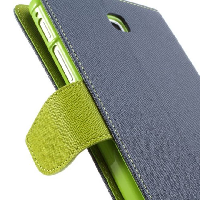 Goospery - Samsung Galaxy Tab 3 7.0 Hülle - Tablet Bookcover - Fancy Diary Series - navy/lime